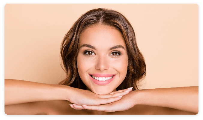 Woman smiling after Photofabulous treatment Woman smiling after Photofabulous treatment