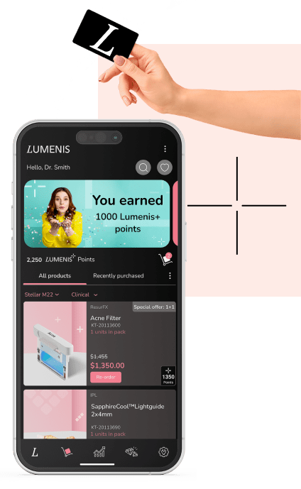 Online store- mobile-1 A mobile screen displaying the online store module of the Lumenis App